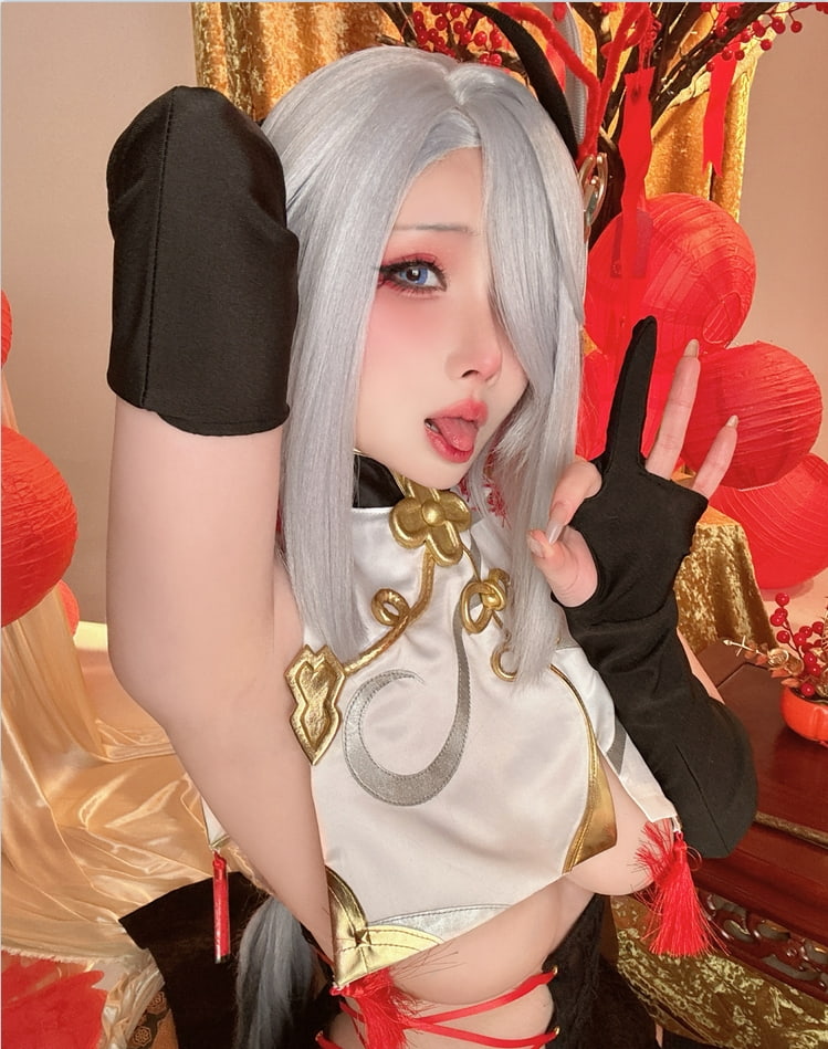 rioko凉凉子-申鹤旗袍-COS写真视频-6V-cos喵-cos美图-coser聚集地-cosplay作品库